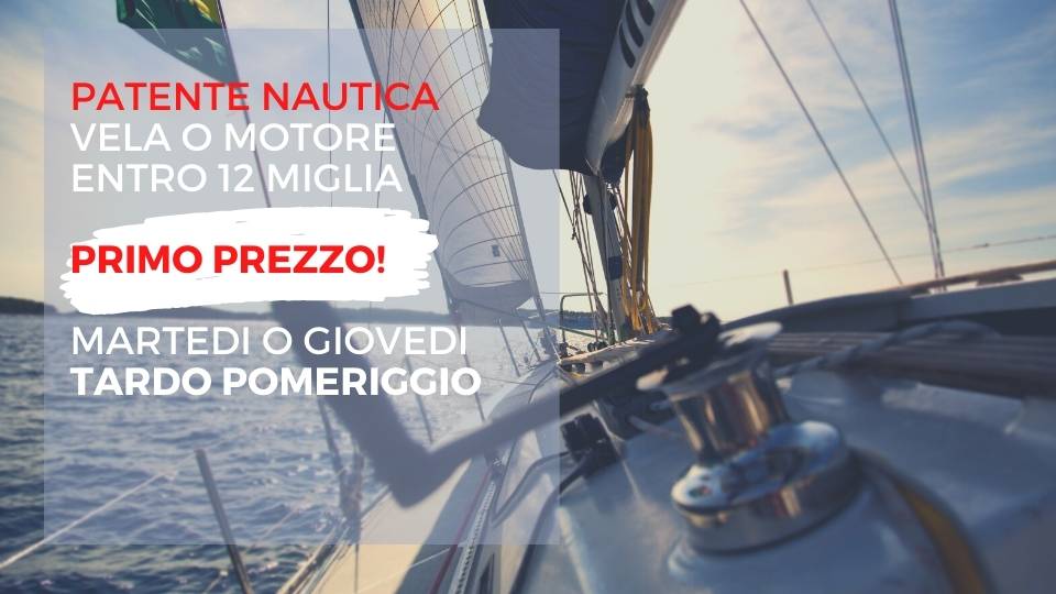 Scuola nautica Blu Oltremare Milano: CORSO POMERIDIANO - PATENTE VELA O MOTORE ENTRO 12MG - 6 INCONTRI DA 2 ORE